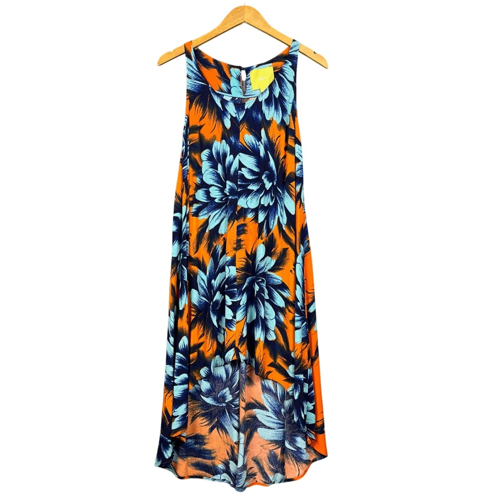 Maeve Anthropologie Dress Womens 8 Floral High Low Sleeveless Tropical Coverup
